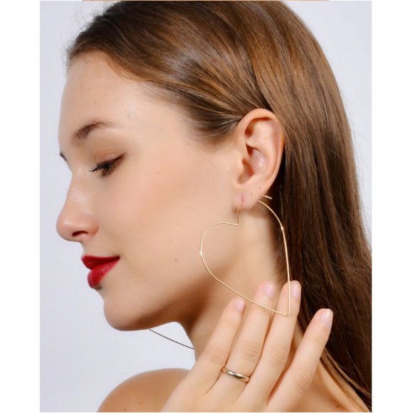 “Party Hearty” Simple Large Hoop Geometric Earring - Picture 3 of 6